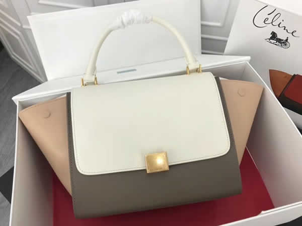 Replica Wholesale Celine Swing Bag Trapeze Leather Shoulder Bags Color Matching